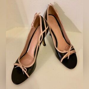 ANTONIO MELANI Black Heels with Pinkish cream Accents. Well Loved.
